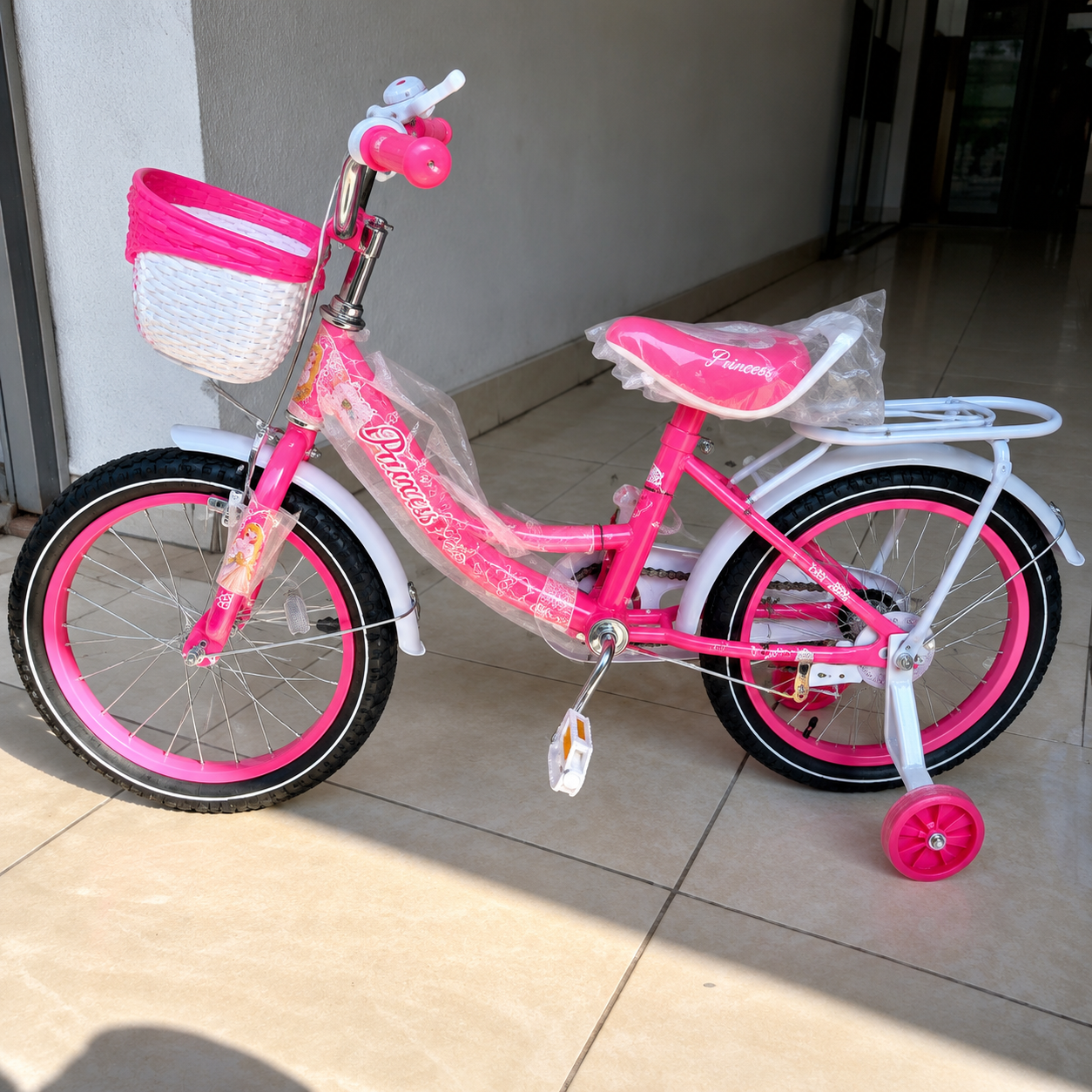 Princess Size 16 Kids Bike – Pink Bicycle with Training Wheels