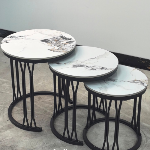 Executive Pure Marble Nesting Coffee Tables Set of 3