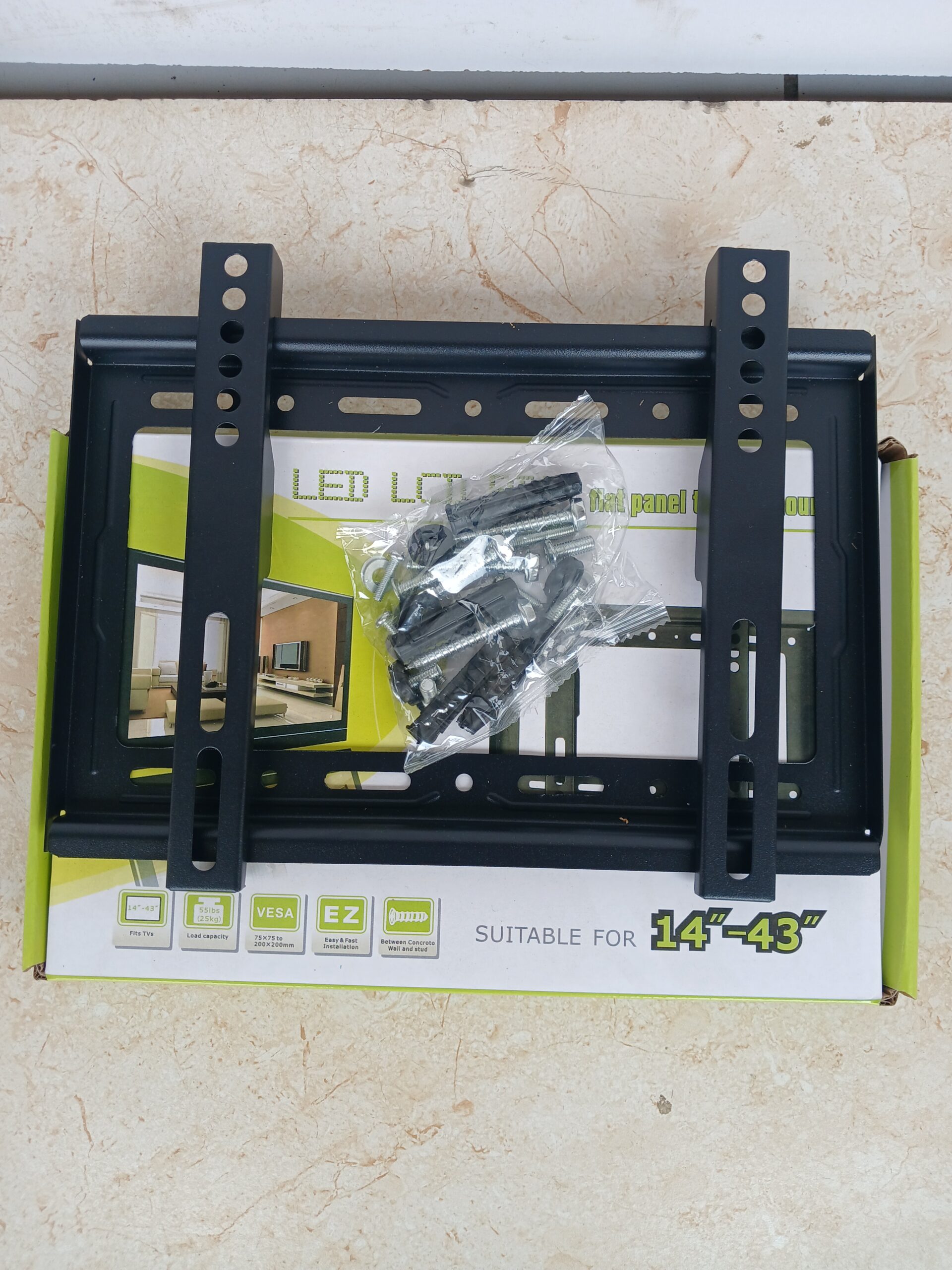 14–43 inch LED LCD flat panel TV wall mount bracket with installation hardware